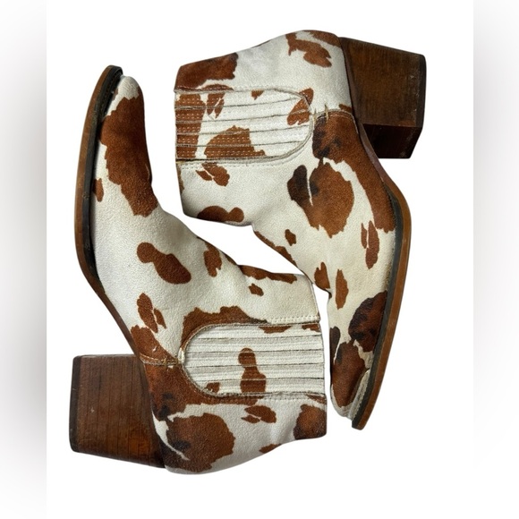 Arider Girl Dolly Cow Print Ankle Boot Brown and White women size 5.5 - Picture 11 of 14